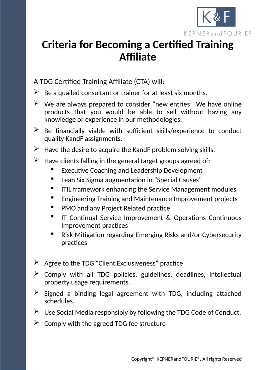 KEPNERandFOURIE®️ onboarding information - slide 6 of 13