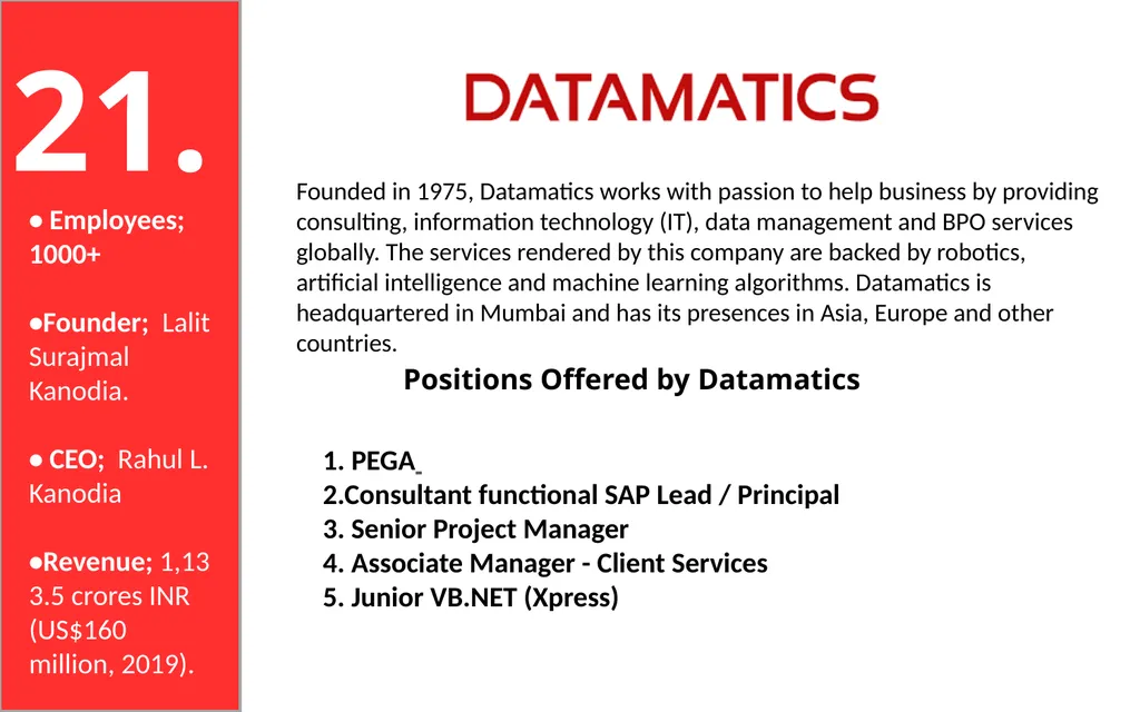 50 India Based IT Companies 1. TCS is an India - slide 24 of 33