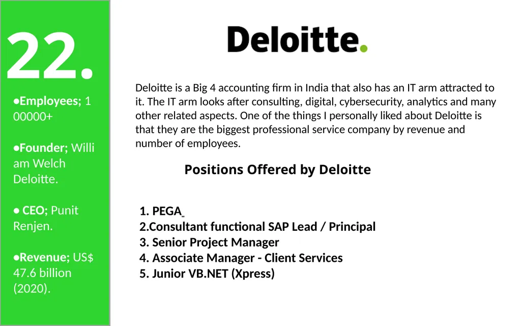 50 India Based IT Companies 1. TCS is an India - slide 25 of 33