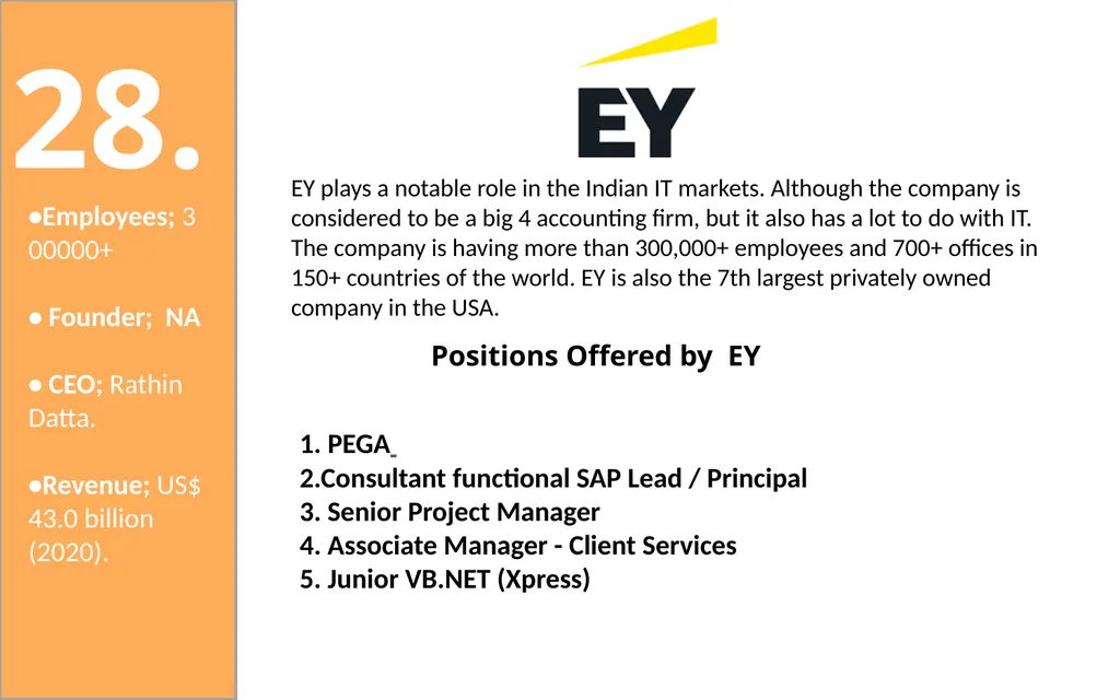 50 India Based IT Companies 1. TCS is an India - slide 31 of 33