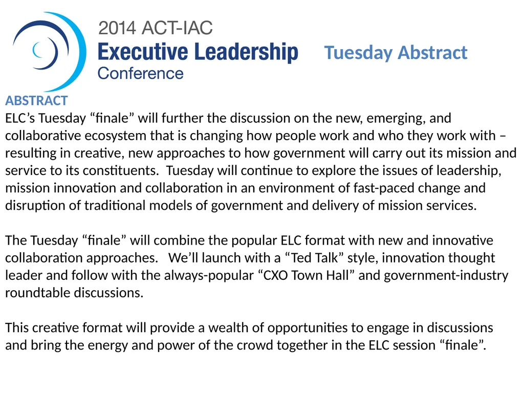 ELC Meeting Program Theme Abstracts Speakers - slide 15 of 22