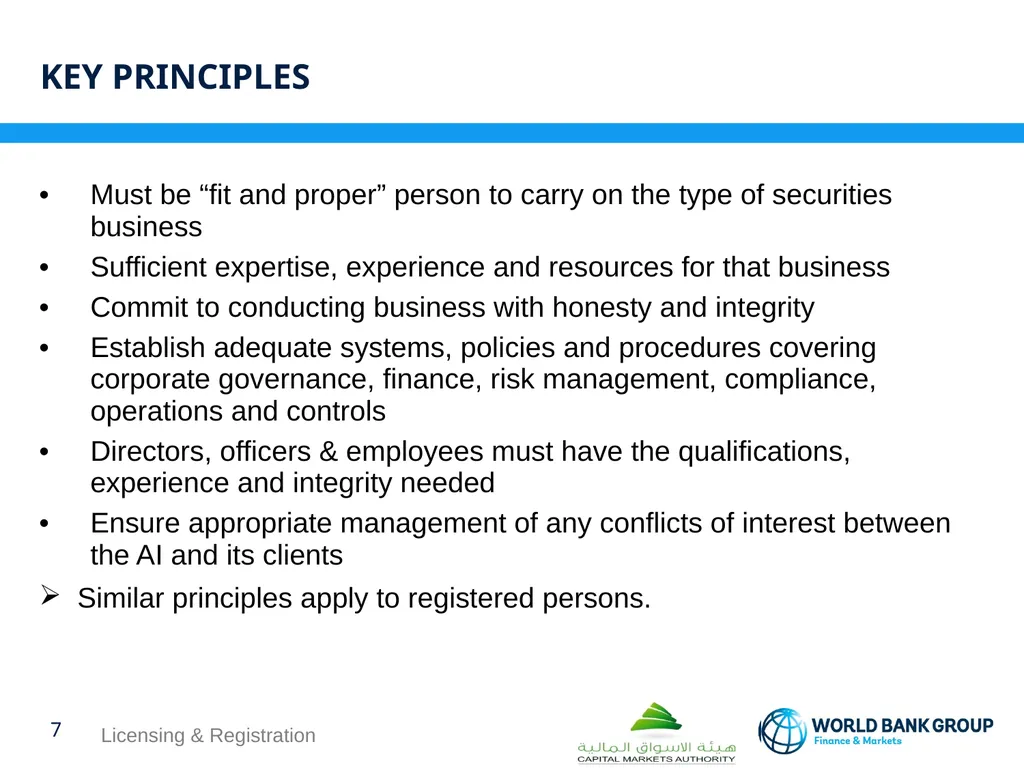 WORKSHOP ON proposed CMA regulations Licensing & - slide 7 of 16