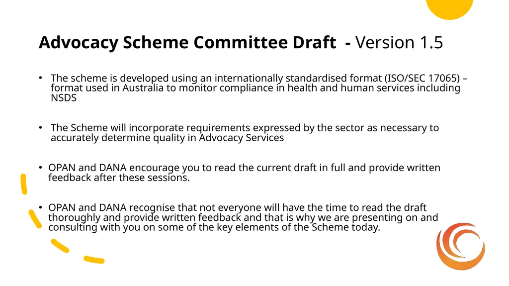 Advocacy Standard: Scheme Development Stakeholder - slide 10 of 27