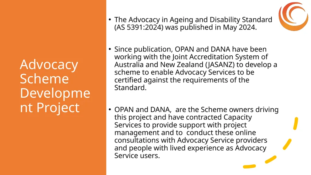 Advocacy Standard: Scheme Development Stakeholder - slide 4 of 27