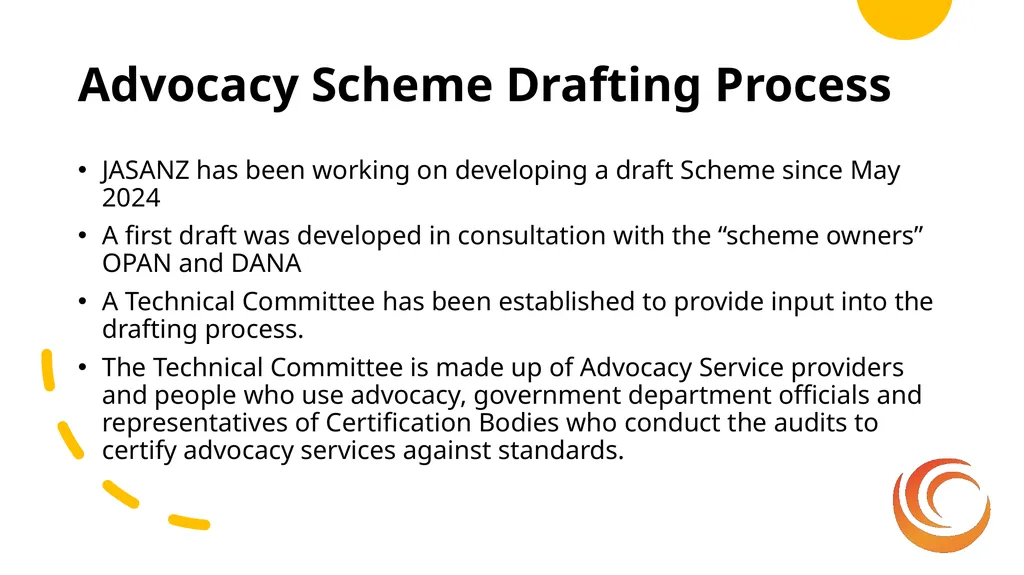 Advocacy Standard: Scheme Development Stakeholder - slide 7 of 27