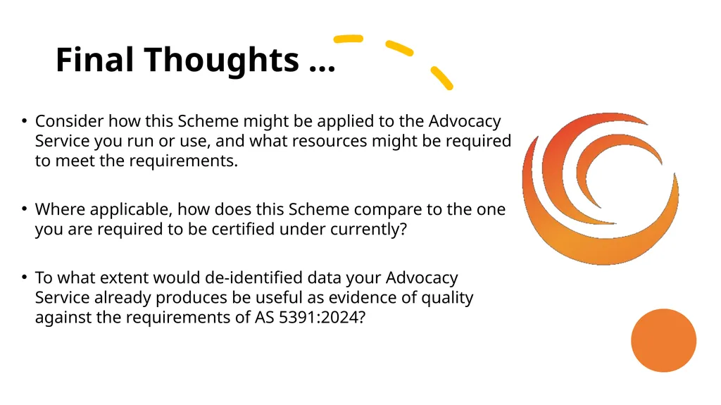 Advocacy Standard: Scheme Development Stakeholder - slide 25 of 27