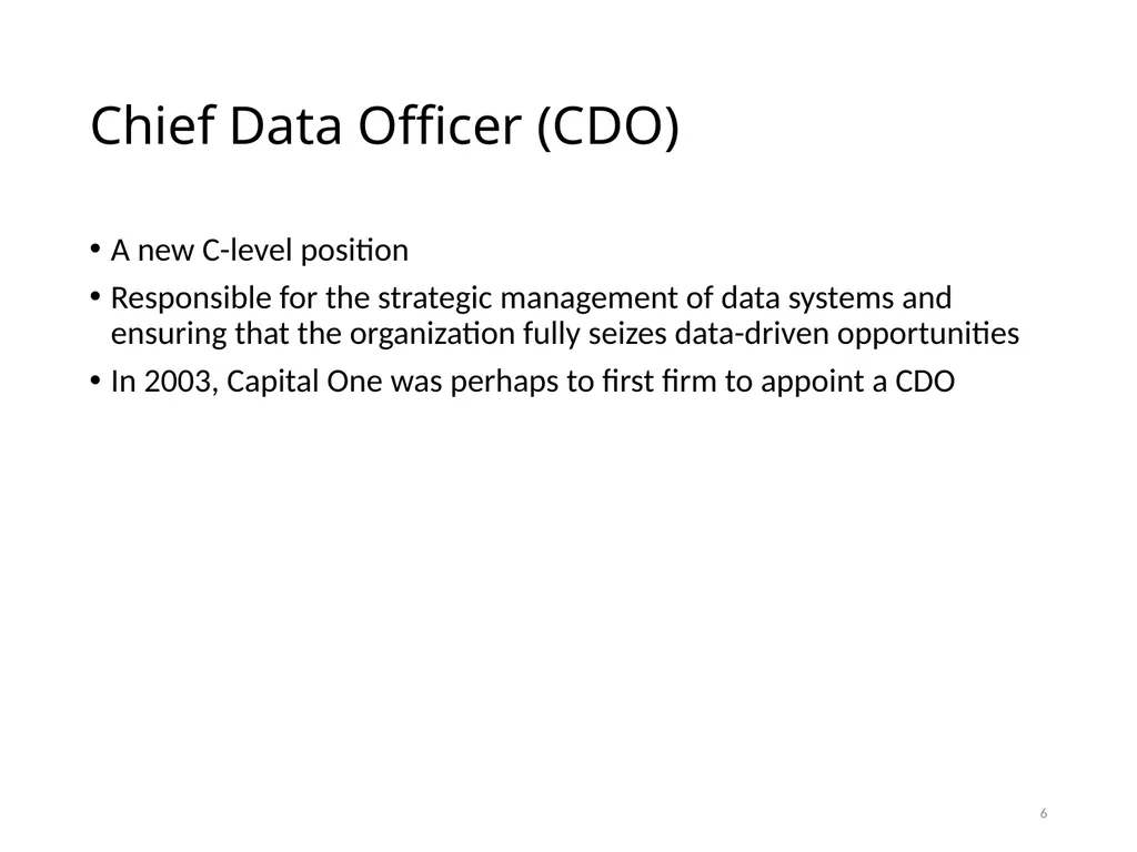 Data Administration Bad administration, to be - slide 6 of 43