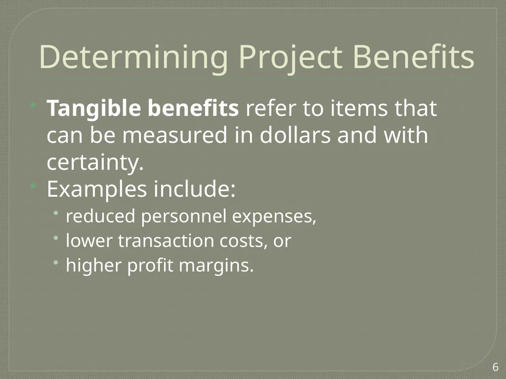 Project Estimation Describe project scope, - slide 6 of 26
