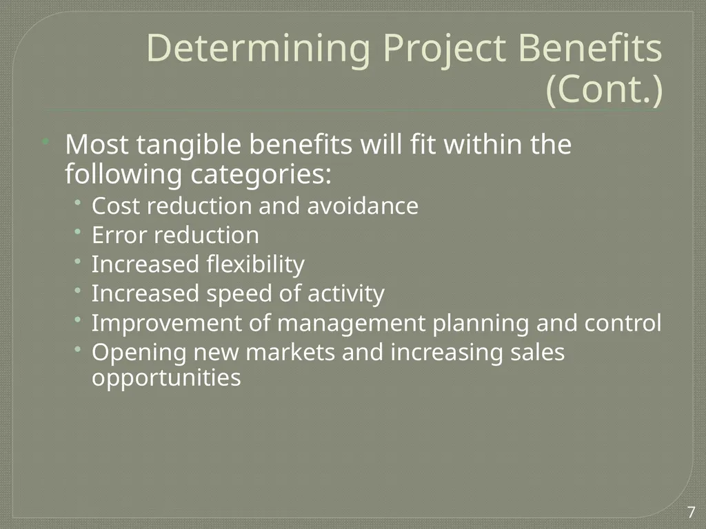 Project Estimation Describe project scope, - slide 7 of 26