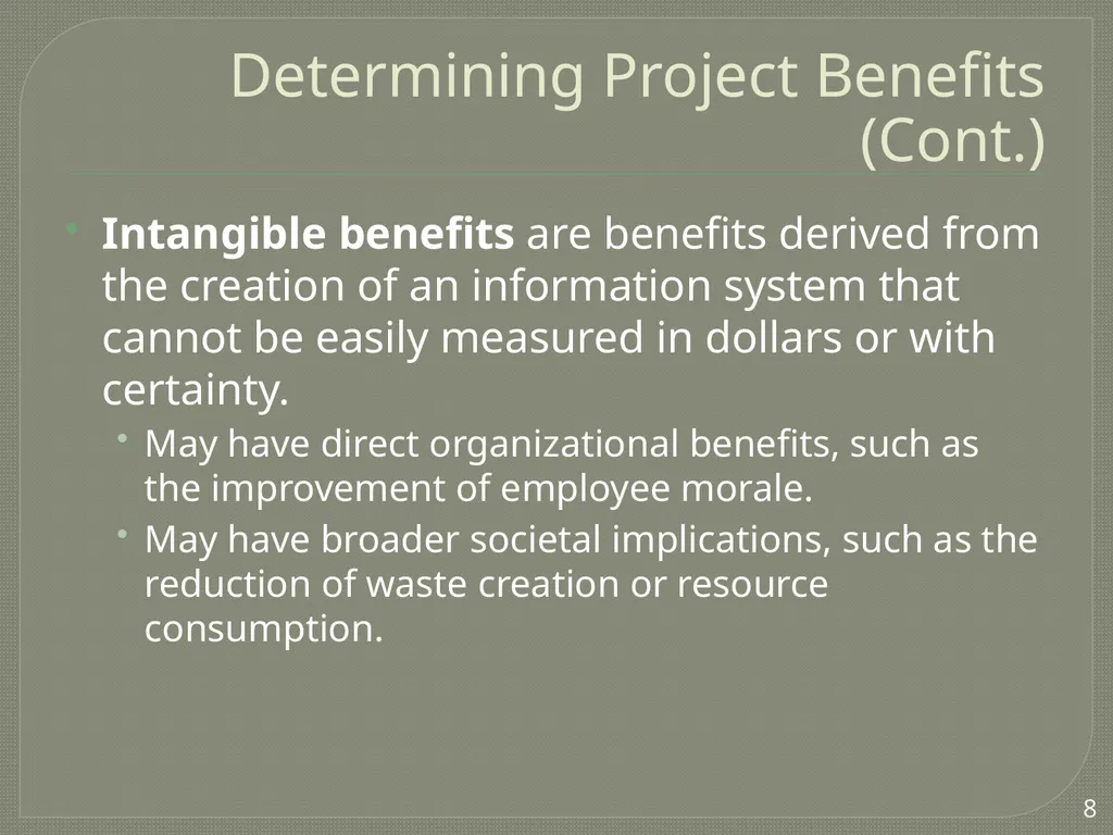 Project Estimation Describe project scope, - slide 8 of 26
