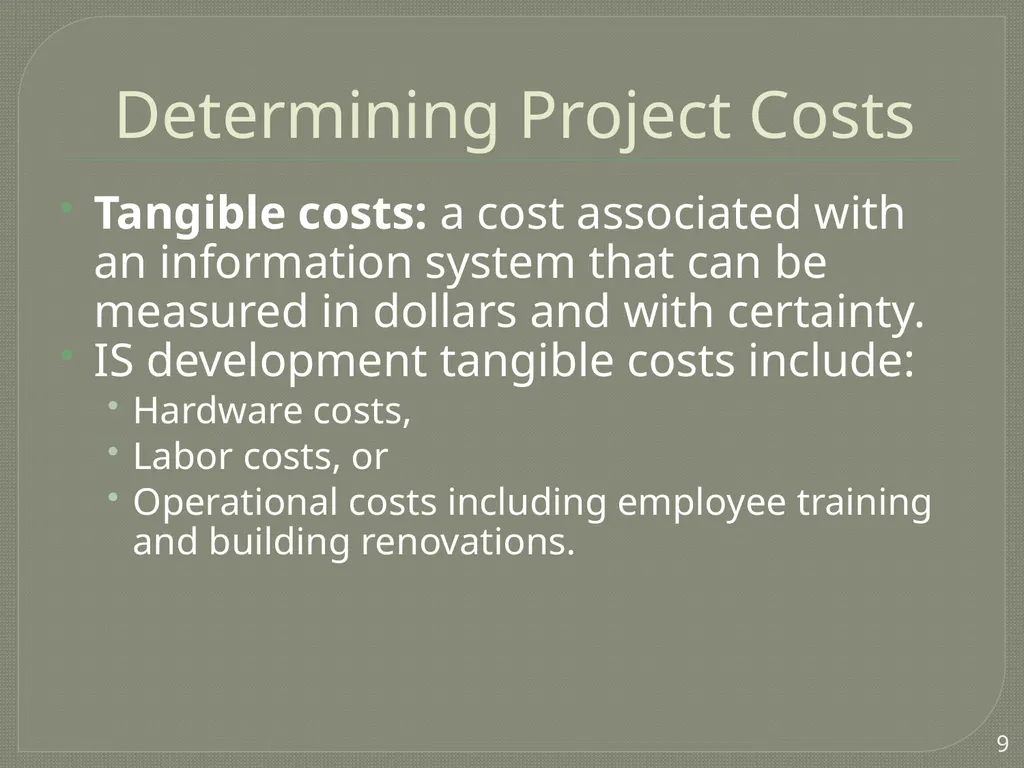 Project Estimation Describe project scope, - slide 9 of 26