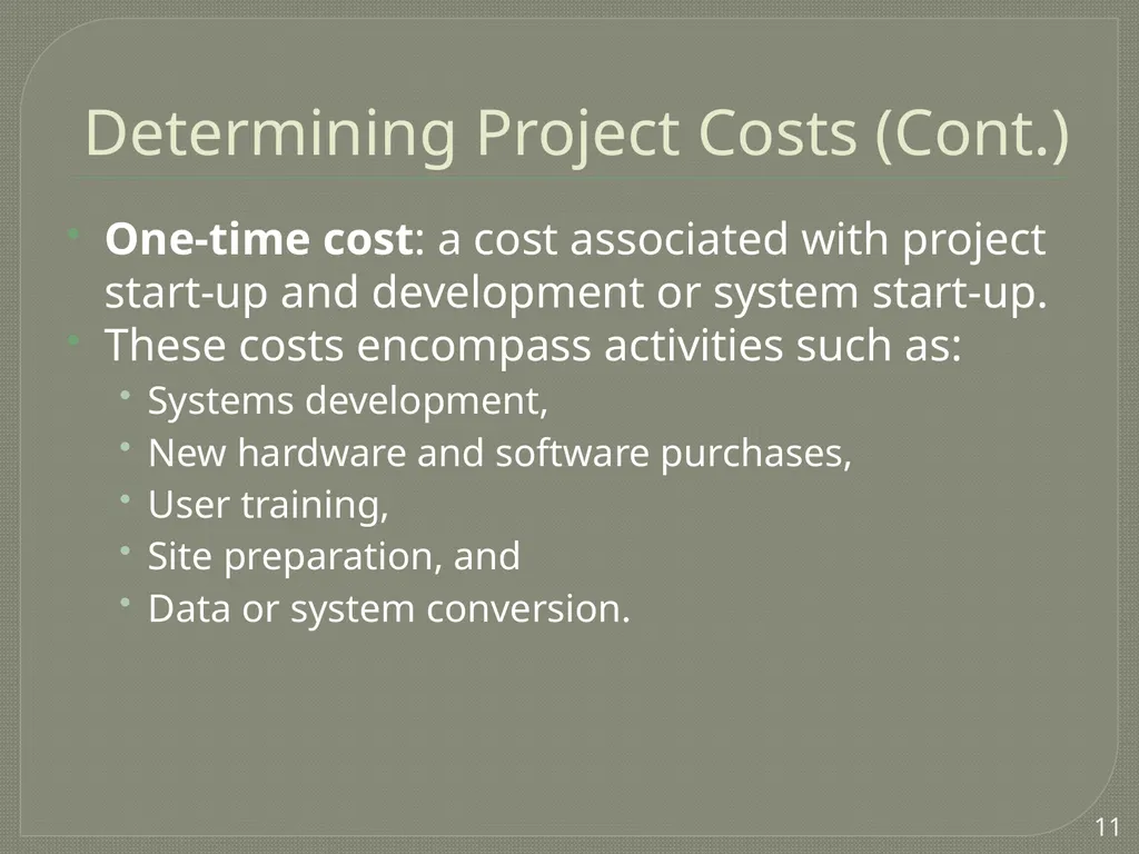 Project Estimation Describe project scope, - slide 11 of 26