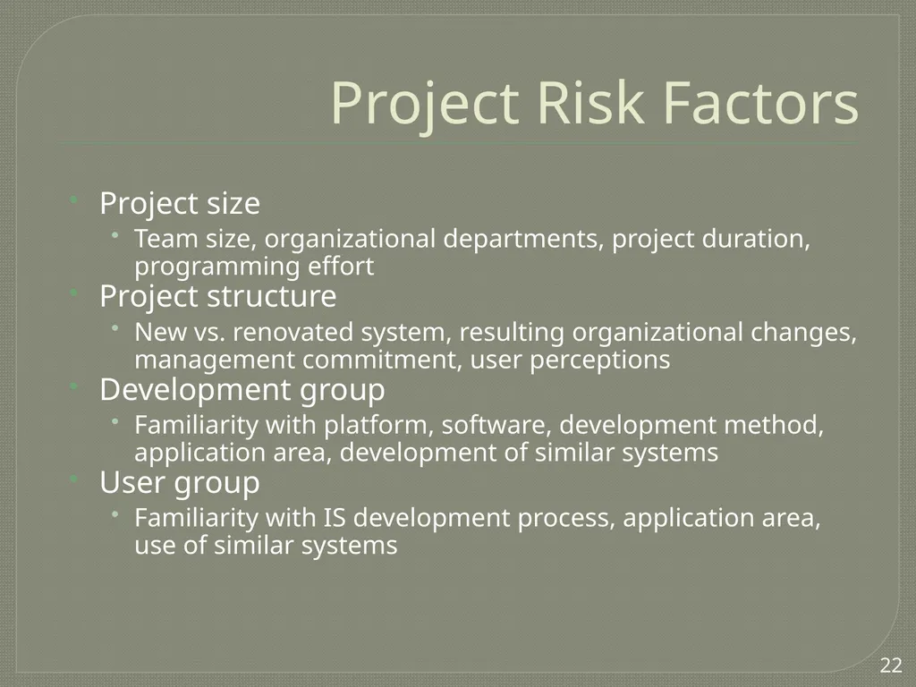 Project Estimation Describe project scope, - slide 17 of 26