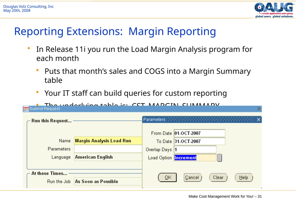 Make Cost Management Work for You! 20th May 2008 - slide 31 of 80