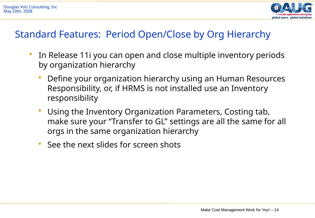 Make Cost Management Work for You! 20th May 2008 - slide 14 of 80