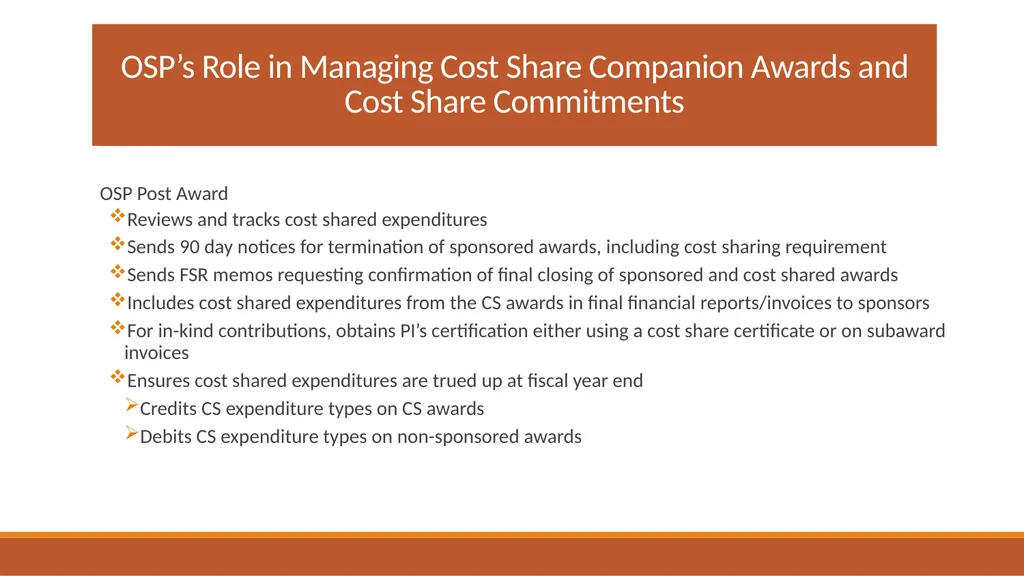 UVA Procedure for Managing Cost Sharing Proposal - slide 9 of 15