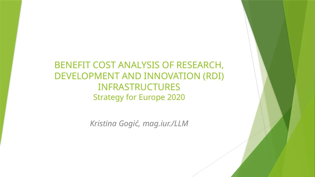 BENEFIT COST ANALYSIS OF RESEARCH, DEVELOPMENT AND - slide 1 of 21