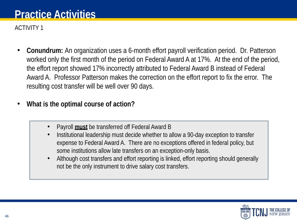 The Uniform Guidance Cost Principles Training Date - slide 46 of 74