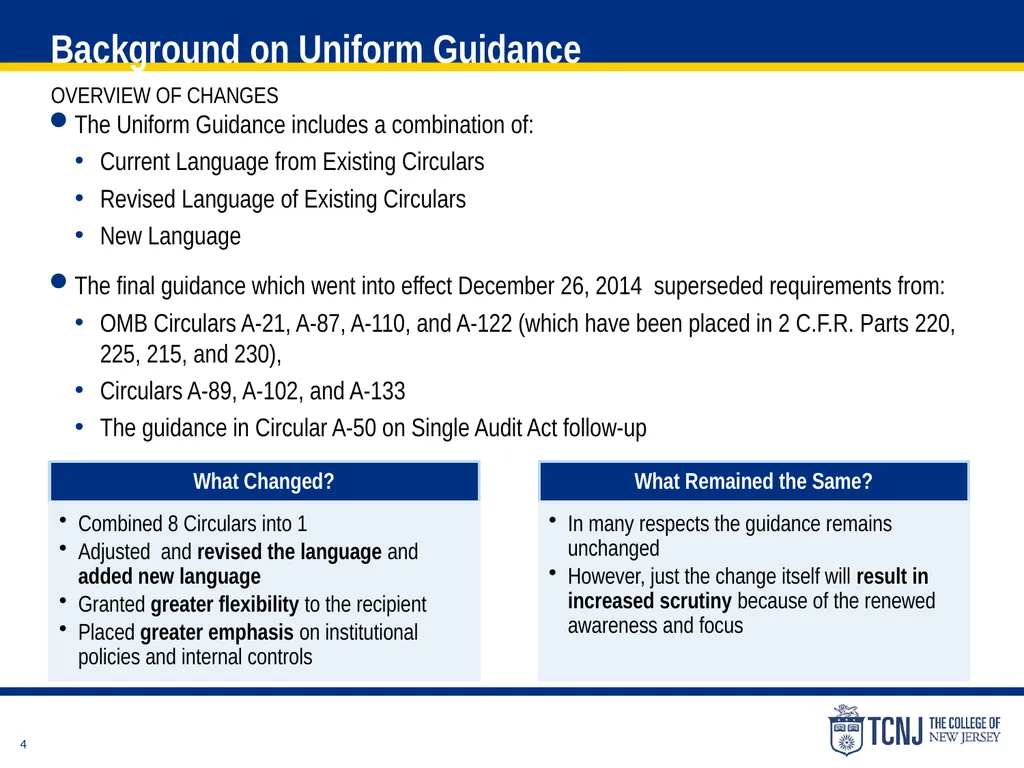 The Uniform Guidance Cost Principles Training Date - slide 4 of 74