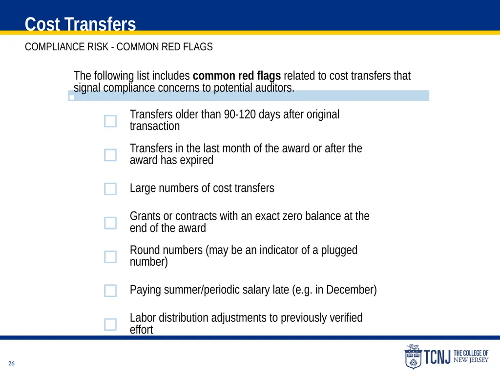 The Uniform Guidance Cost Principles Training Date - slide 26 of 74