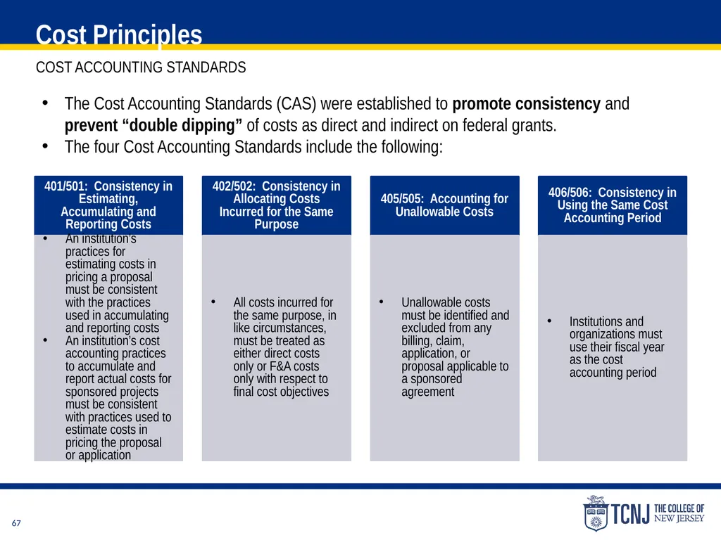 The Uniform Guidance Cost Principles Training Date - slide 67 of 74