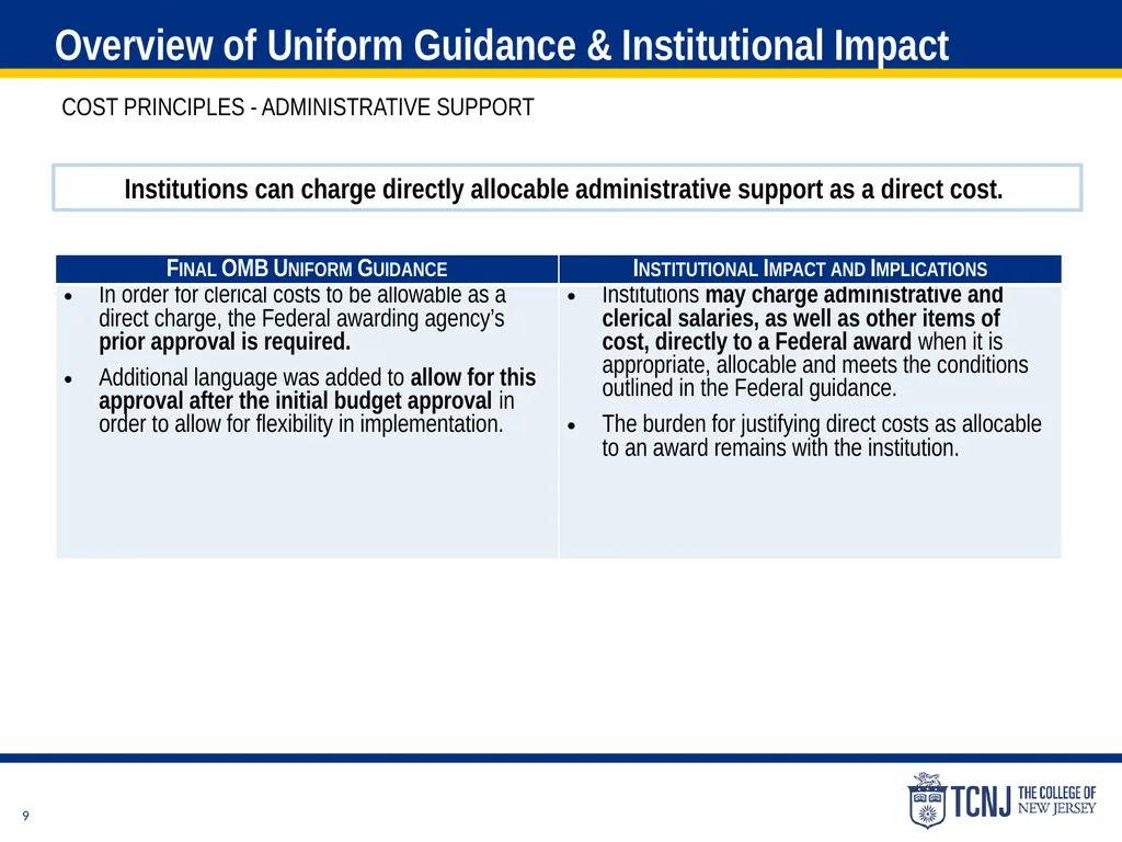 The Uniform Guidance Cost Principles Training Date - slide 9 of 74
