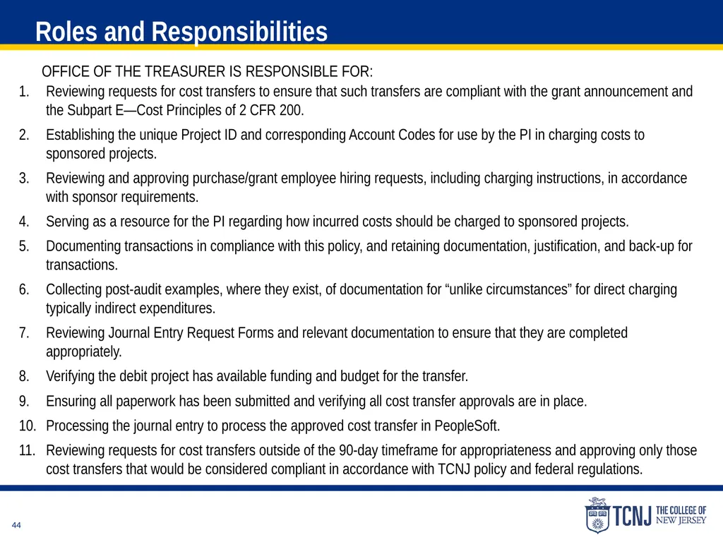 The Uniform Guidance Cost Principles Training Date - slide 44 of 74