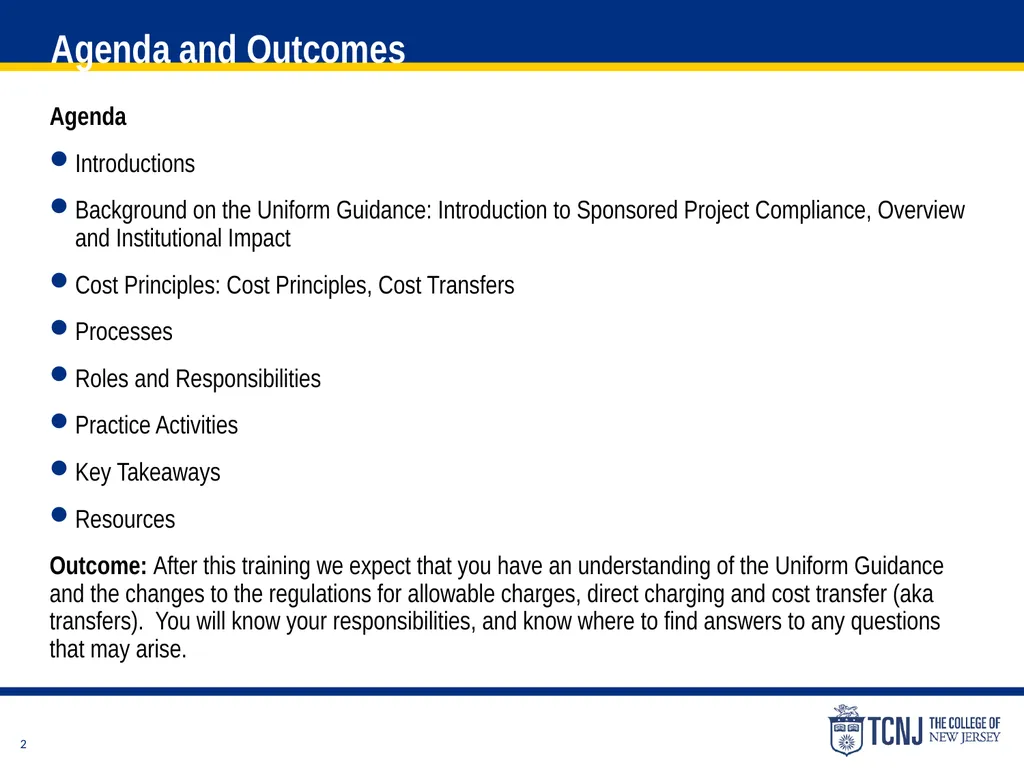 The Uniform Guidance Cost Principles Training Date - slide 2 of 74