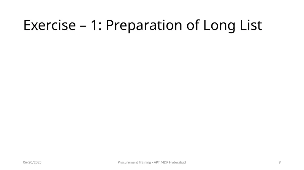 Preparation of Procurement Plan (PP) A J - slide 9 of 29