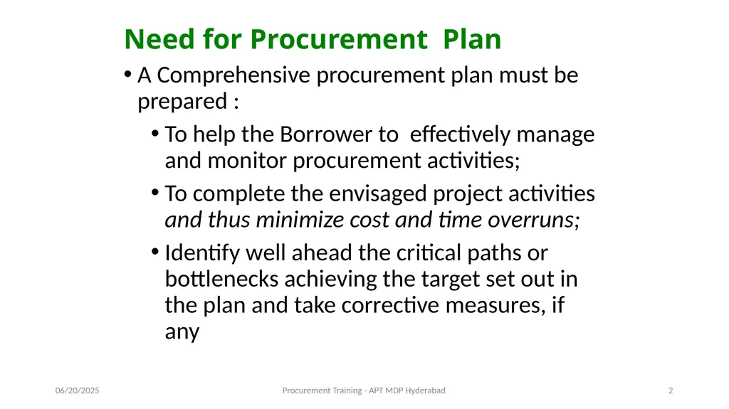 Preparation of Procurement Plan (PP) A J - slide 2 of 29