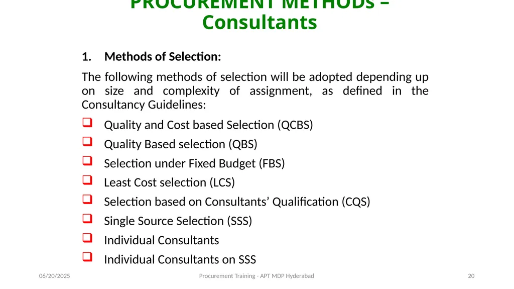 Preparation of Procurement Plan (PP) A J - slide 20 of 29