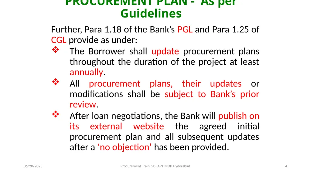 Preparation of Procurement Plan (PP) A J - slide 4 of 29