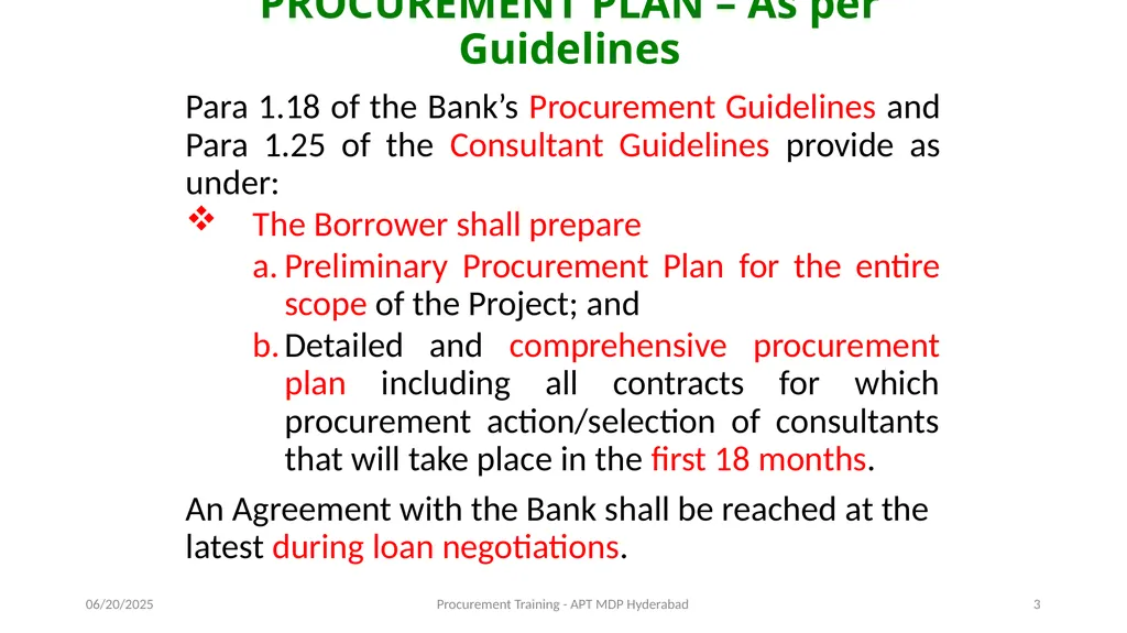 Preparation of Procurement Plan (PP) A J - slide 3 of 29