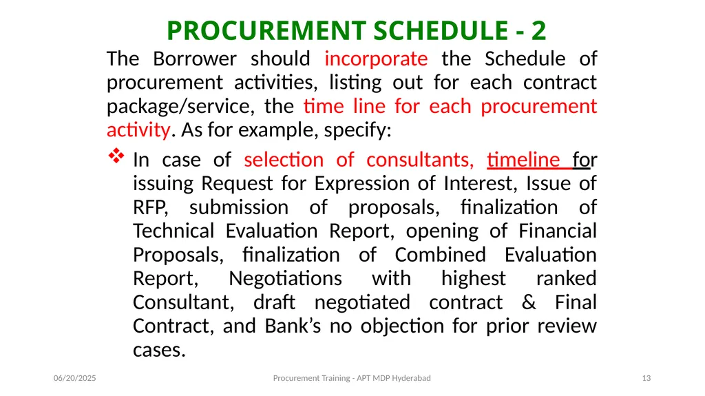 Preparation of Procurement Plan (PP) A J - slide 13 of 29