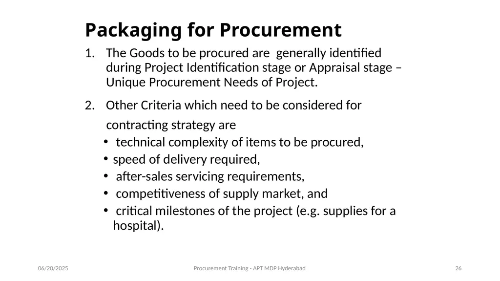 Preparation of Procurement Plan (PP) A J - slide 26 of 29