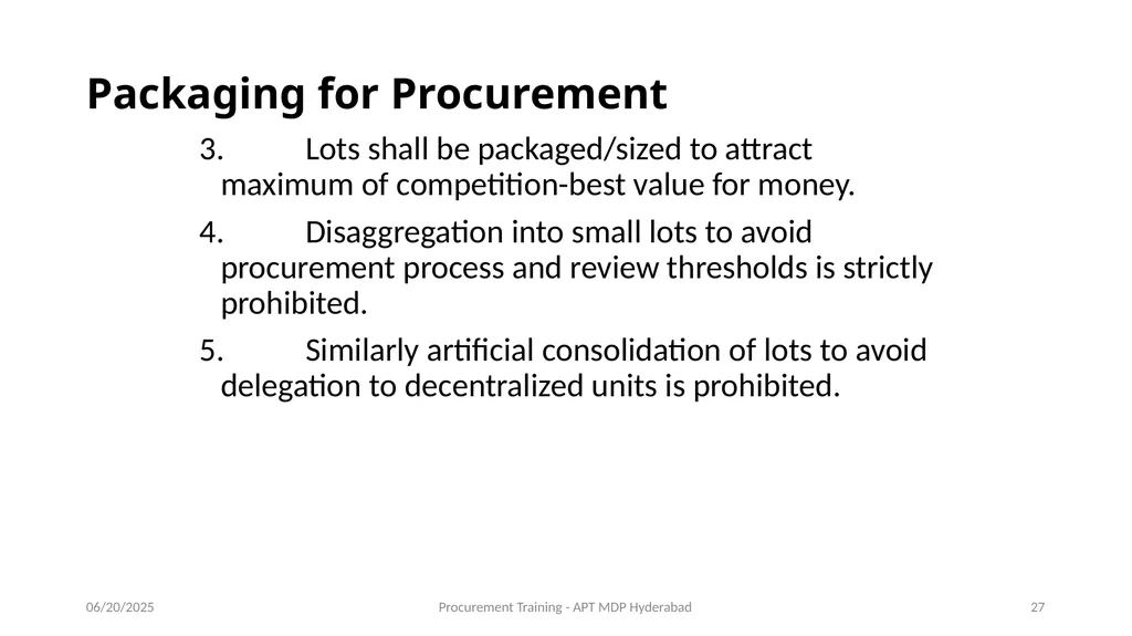 Preparation of Procurement Plan (PP) A J - slide 27 of 29