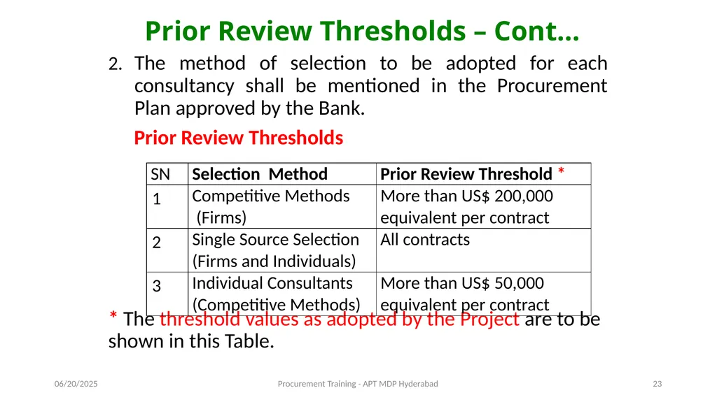 Preparation of Procurement Plan (PP) A J - slide 23 of 29