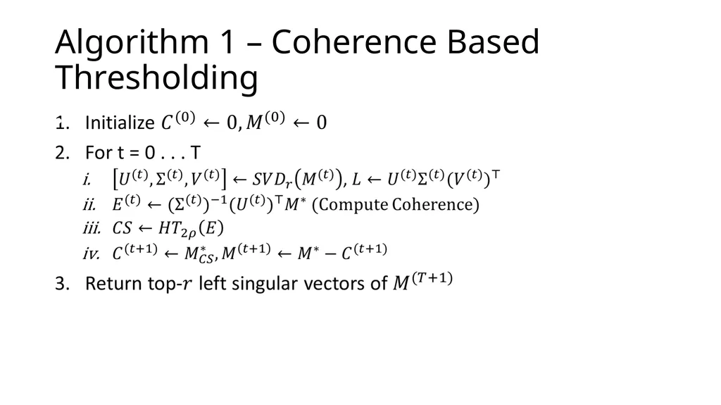 Thresholding Based Efficient Outlier Robust PCA - slide 23 of 35