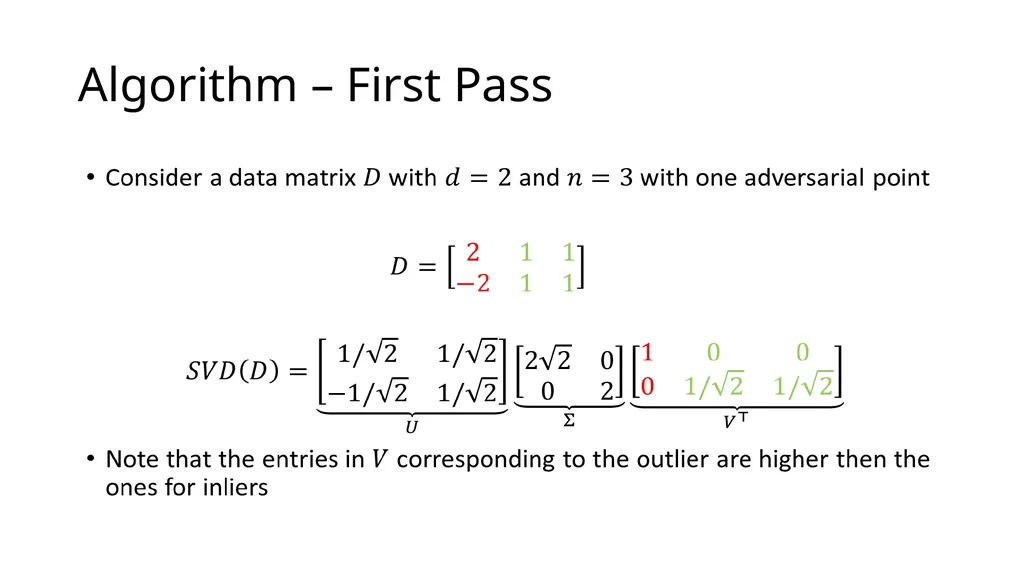 Thresholding Based Efficient Outlier Robust PCA - slide 22 of 35