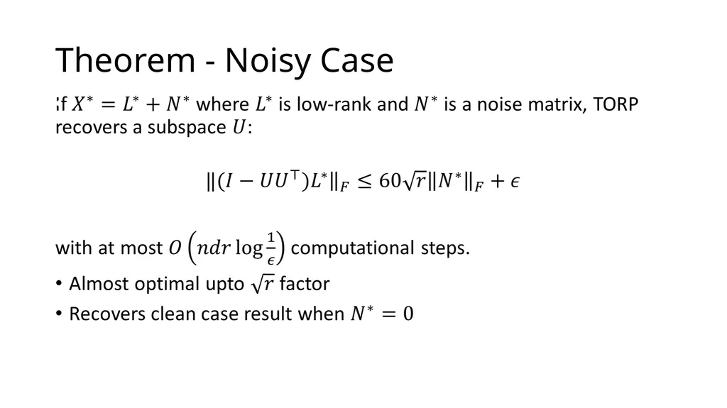 Thresholding Based Efficient Outlier Robust PCA - slide 15 of 35