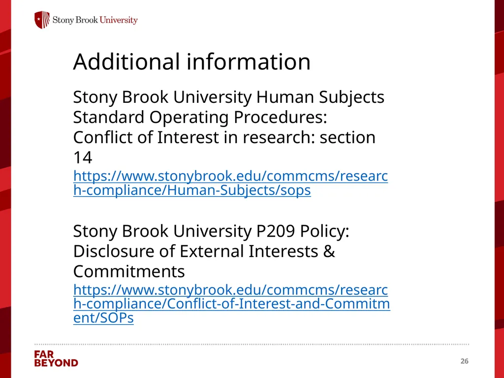 Conflict of Interest Information for this module - slide 26 of 26
