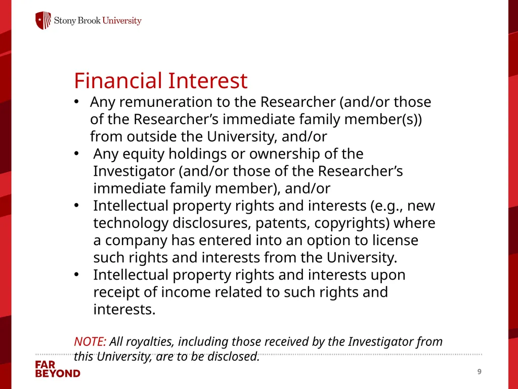 Conflict of Interest Information for this module - slide 9 of 26