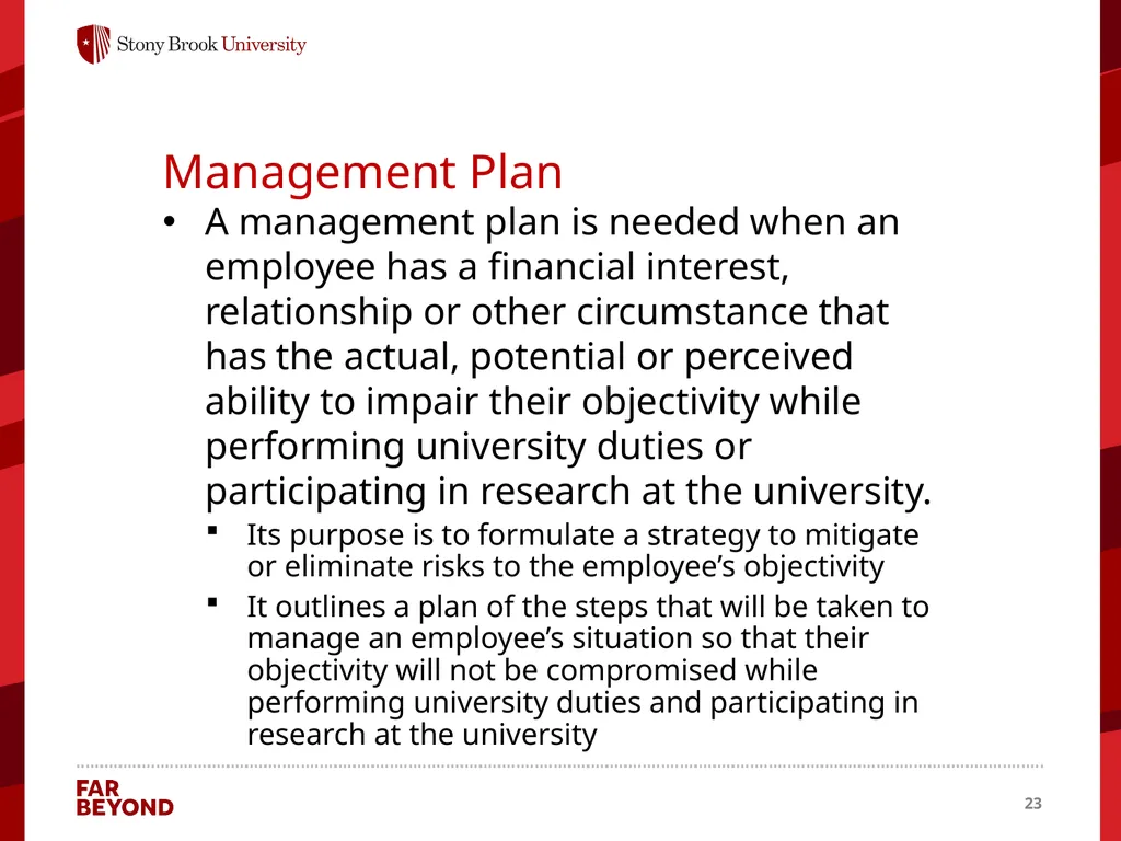 Conflict of Interest Information for this module - slide 23 of 26