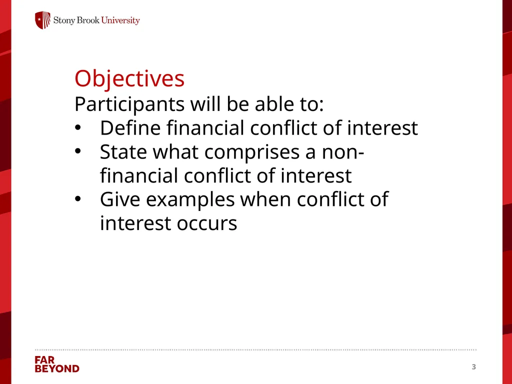 Conflict of Interest Information for this module - slide 3 of 26