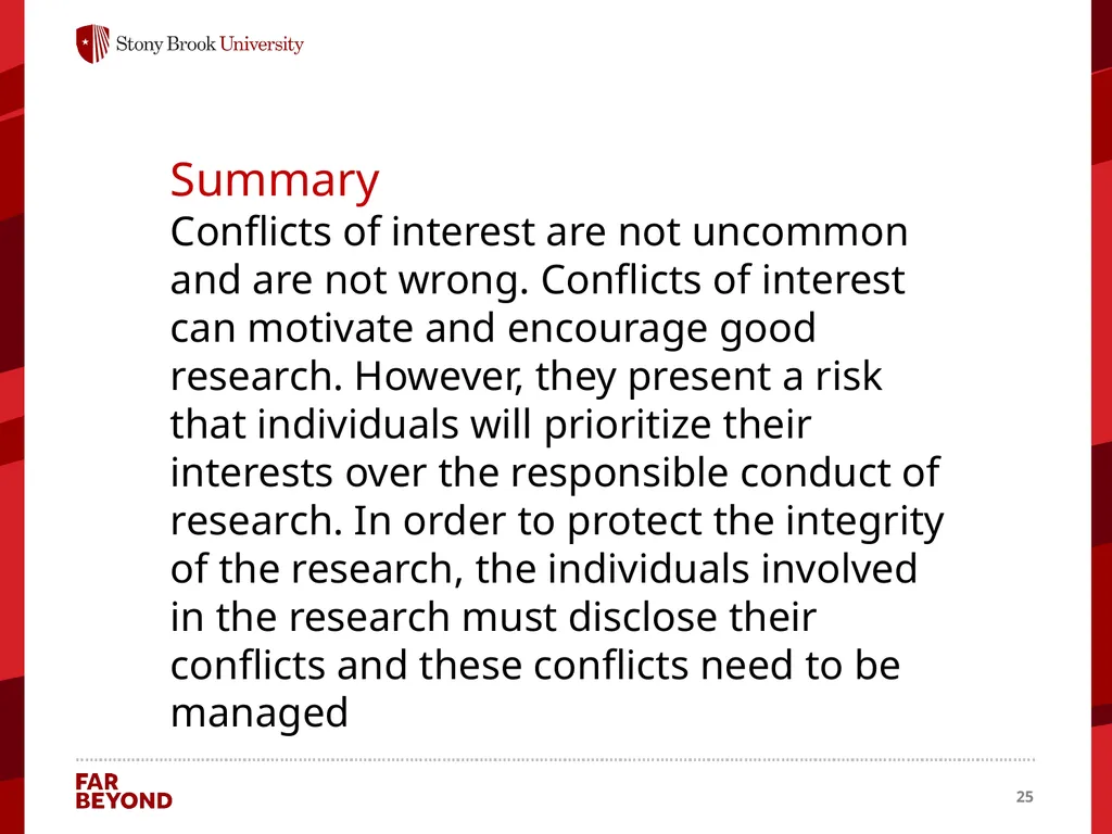 Conflict of Interest Information for this module - slide 25 of 26