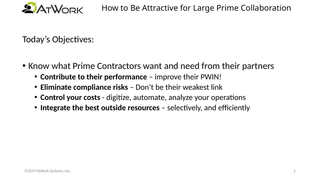 How to Be Attractive for Large Prime Collaboration - slide 2 of 12