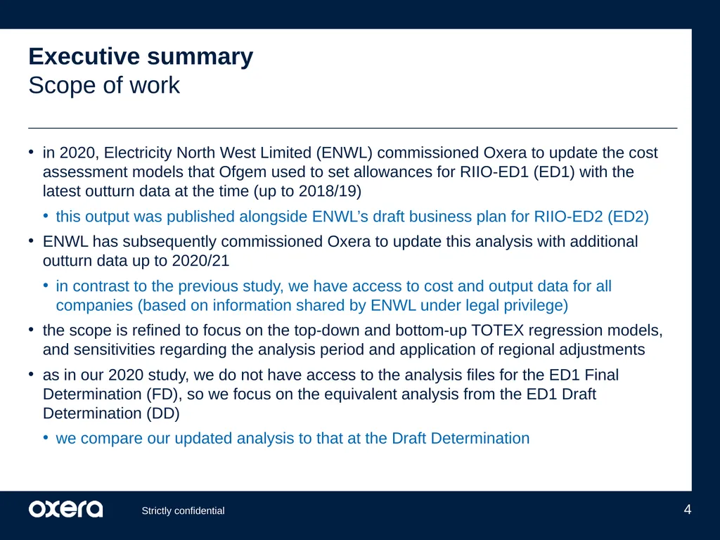 ENWL’s updated cost performance under Ofgem’s - slide 4 of 29