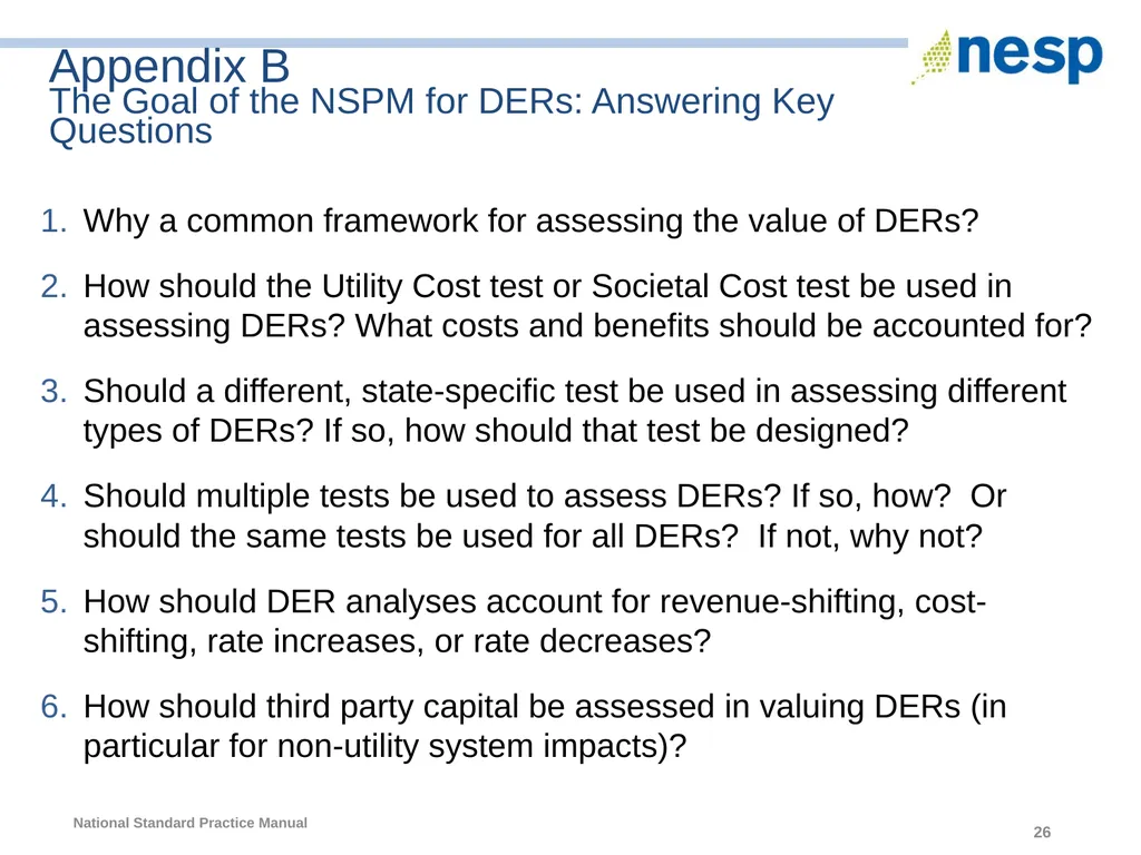 National Standard Practice Manual for Energy - slide 26 of 33