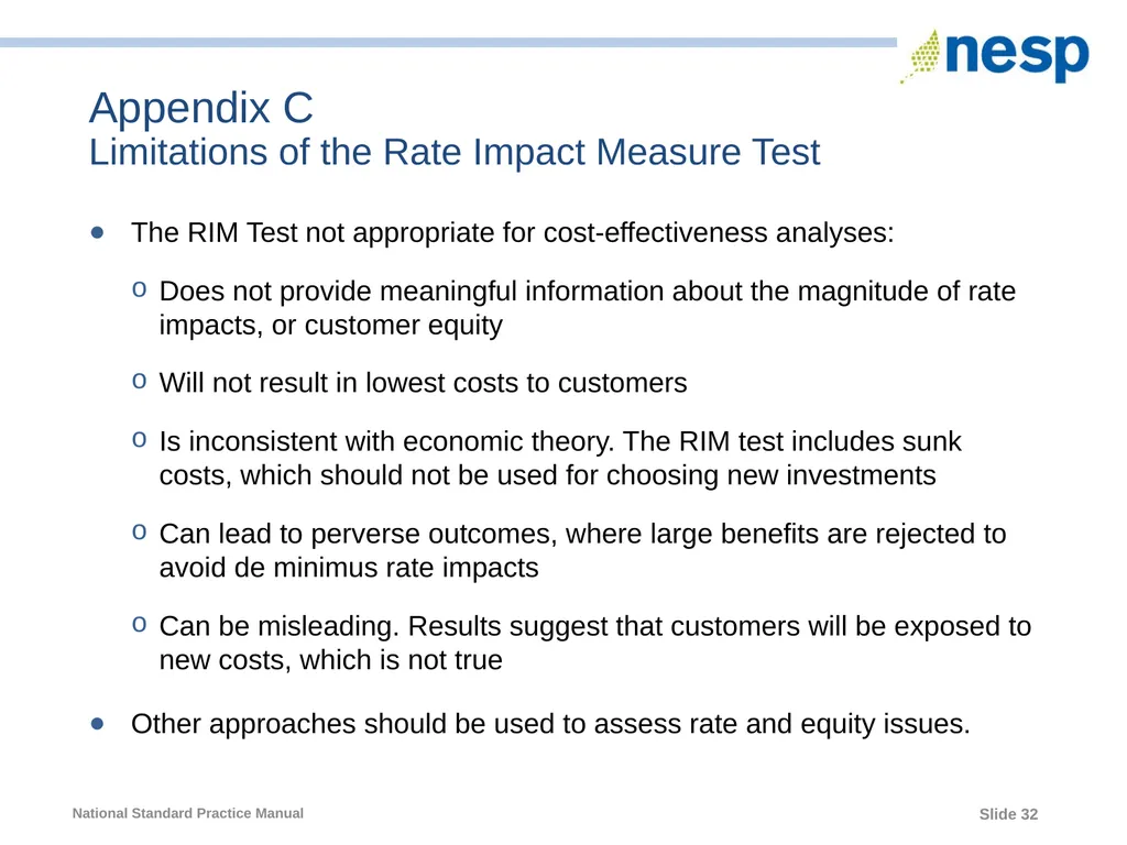 National Standard Practice Manual for Energy - slide 32 of 33