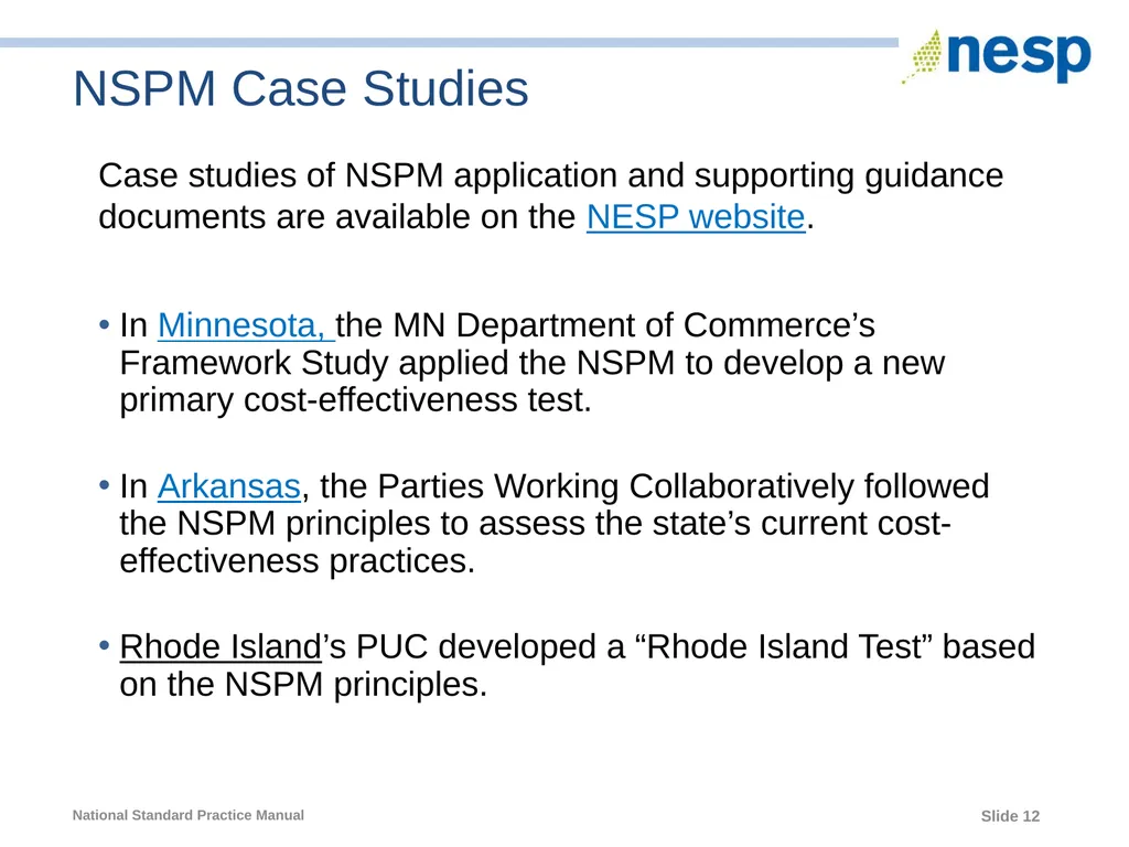 National Standard Practice Manual for Energy - slide 12 of 33